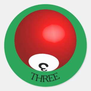 Number 3 Pool Ball Sticker