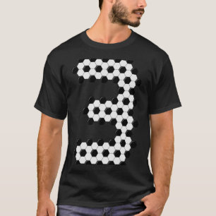 Number 3 Soccer Ball Pattern Boys Kids 3 Year Old  T-Shirt