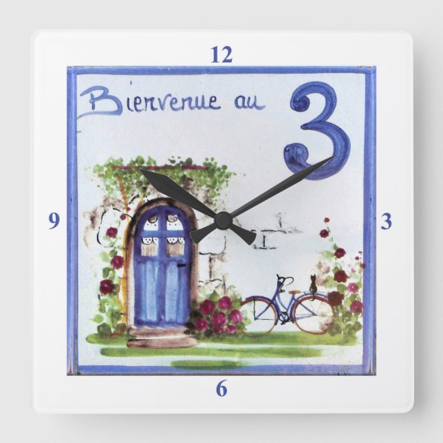Number 3. square wall clock (Front)