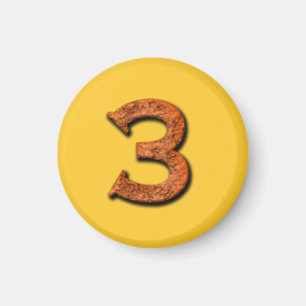 Number 3 Teaching or Memory Aid Magnet