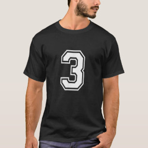 Number 3 Varsity Sports Team Jersey 3rd Birthday 3 T-Shirt
