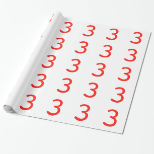 Number 3 wrapping paper