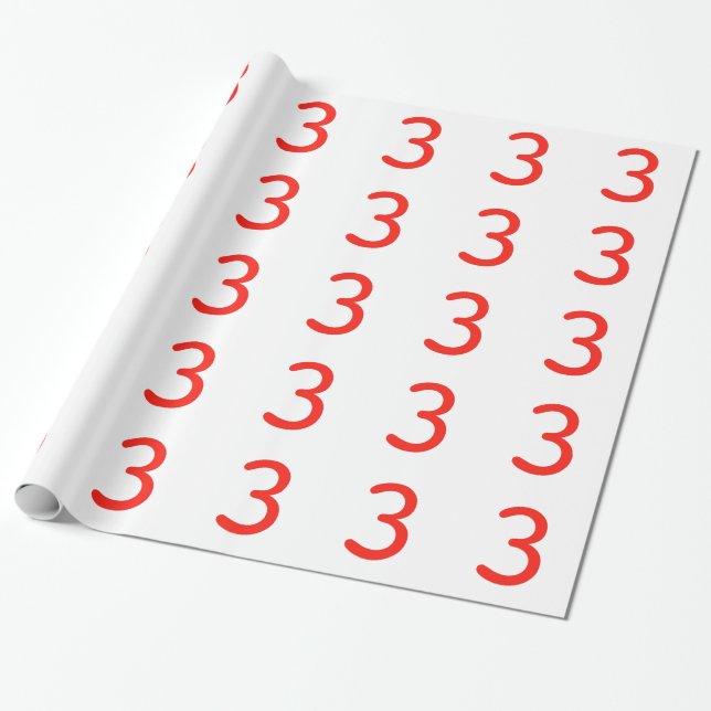 Number 3 wrapping paper (Unrolled)