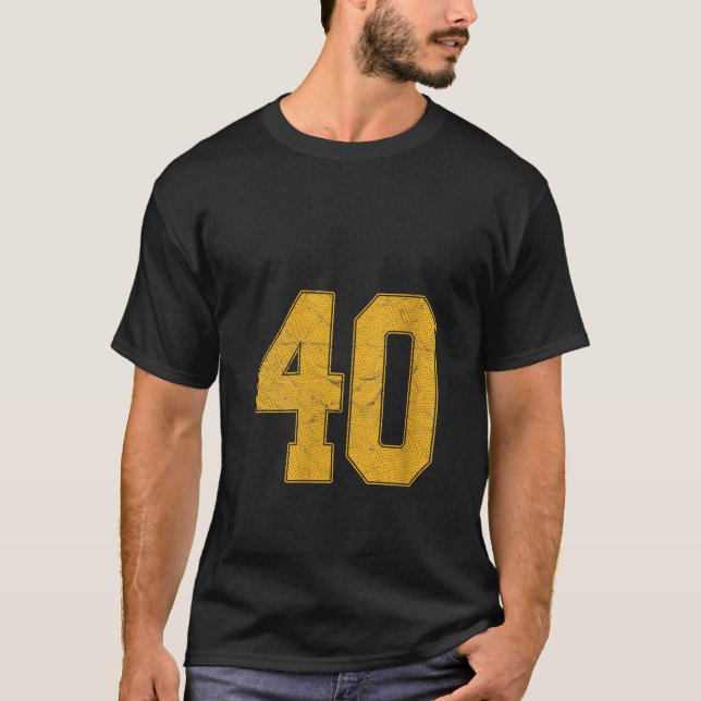 Number 40 Numbered Uniform Sports Team Jersey 40th T-Shirt (Front)