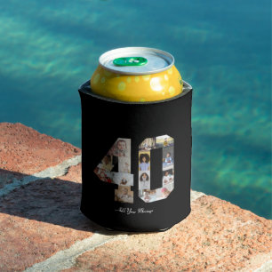 Number 40 Photo Collage Can Cooler