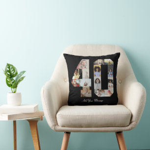 Number 40 Photo Collage Cushion