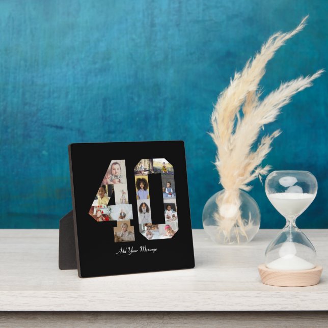Number 40 Photo Collage Plaque (Insitu)