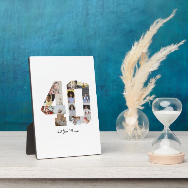 Number 40 Photo Collage Plaque (Side)