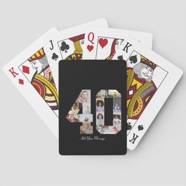 Number 40 Photo Collage Playing Cards (Back)
