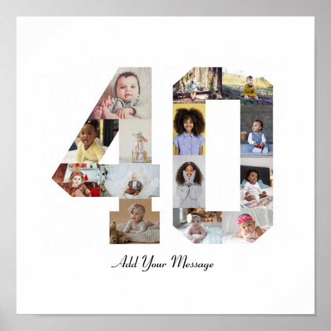 Number 40 Photo Collage Poster (Front)