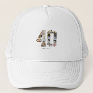 Number 40 Photo Collage Trucker Hat