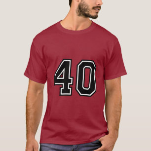 Number 40 Varsity Sports Jersey   40th Birthday T-Shirt