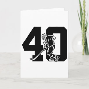 Number 40 Years Ice Hockey 40th Birthday  Card