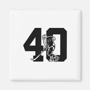 Number 40 Years Ice Hockey 40th Birthday  Magnet