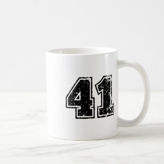 Number # 41 Forty One Footll Sell Sketll Team  Coffee Mug