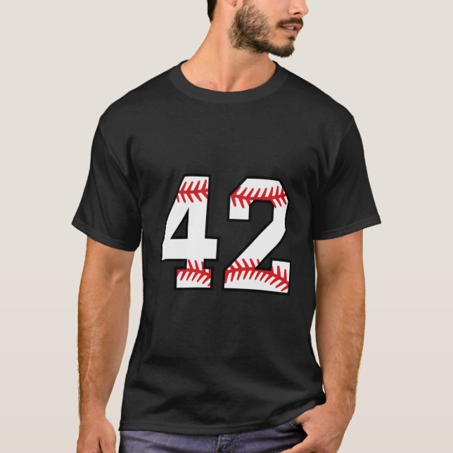 Number 42 Forty Two Baseball Lucky Favourite Jerse T-Shirt (Front)