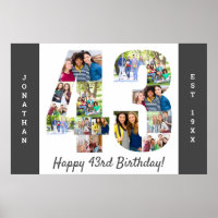 Number 43 Photo Collage for 43rd Birthday