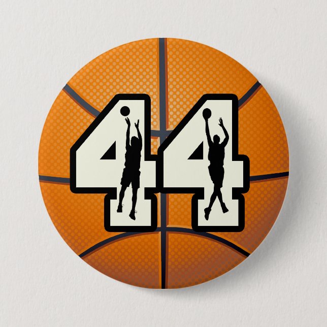 Number 44 Basketball 7.5 Cm Round Badge (Front)