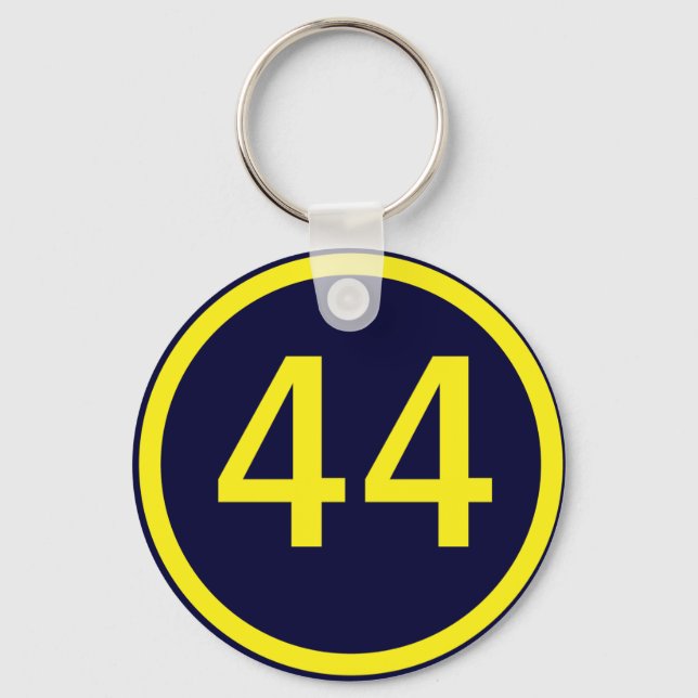 number, 44, in a circle key ring (Front)