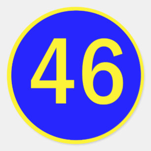 number 46  in a circle classic round sticker