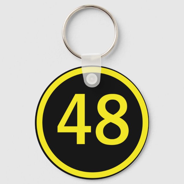 number, 48, in a circle key ring (Front)