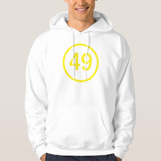 number, 49, in a circle hoodie (Front)