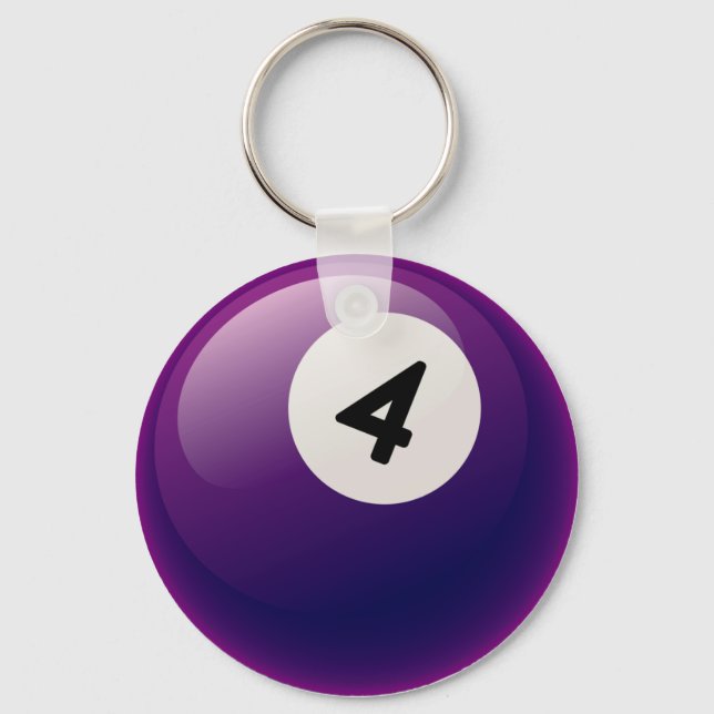 NUMBER 4 BILLIARDS BALL KEY RING (Front)