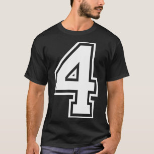 Number 4 Birthday Numbered Uniform Sports Jersey T-Shirt