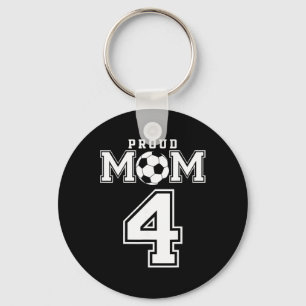 Number 4 Custom Proud Soccer Futbol Mum Personaliz Key Ring