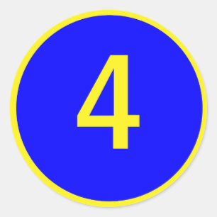 number 4 in a circle classic round sticker