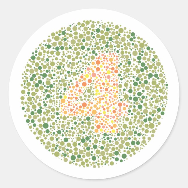 Number 4 Ishihara Test Circle Classic Round Sticker (Front)