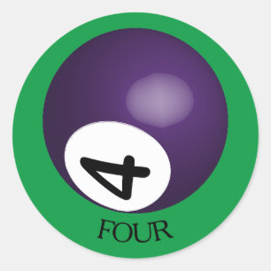 Number 4 Pool Ball Sticker