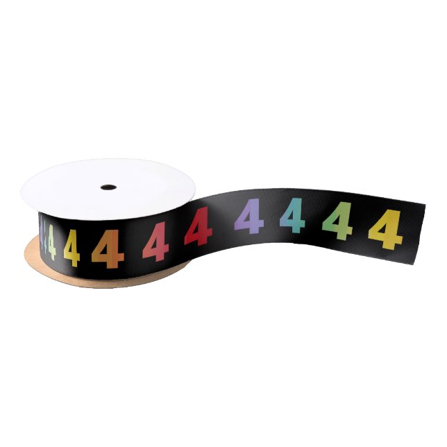 Number 4 Rainbow Colours Ribbon Satin Ribbon (Spool)