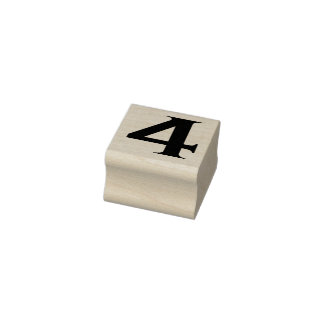 Number 4 Rubber Art Stamp