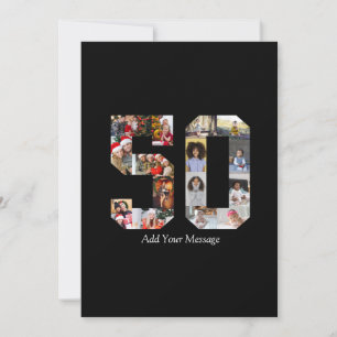 Number 50 Photo Collage Holiday Card