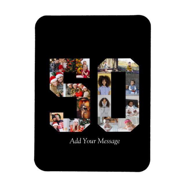 Number 50 Photo Collage Magnet (Vertical)