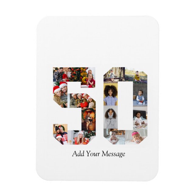 Number 50 Photo Collage Magnet (Vertical)