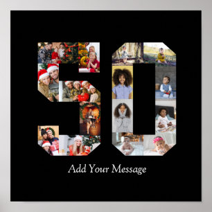 Number 50 Photo Collage Poster