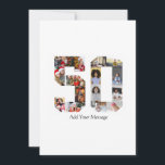 Number 50 Photo Collage Thank You Card<br><div class="desc">This customisable product is where photos are arranged to form the shape of a number. It is often used for milestone celebrations like birthdays, anniversaries, or achievements, allowing users to showcase memorable images within a single, eye-catching display. The designs typically offer spaces for various photo sizes and orientations, ensuring a...</div>