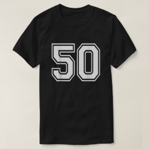 Number 50 Varsity Sports Team Jersey 50th Birthday T-Shirt