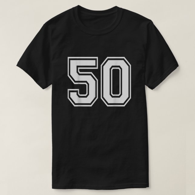 Number 50 Varsity Sports Team Jersey 50th Birthday T-Shirt (Design Front)