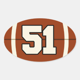 Number 51 Football Sticker