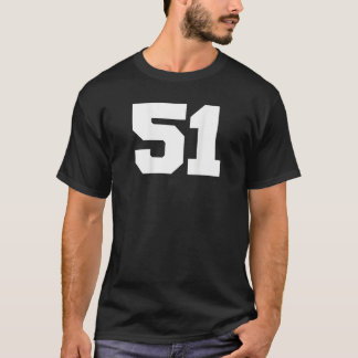 Number 51 Sports Jersey Player 51 Fan BACK PRINT V T-Shirt
