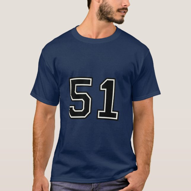 Number 51 Varsity Sports Jersey | 51st Birthday T-Shirt (Front)