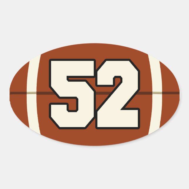 Number 52 Football Sticker (Front)