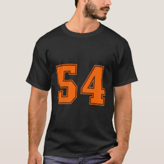 Number 54 Orange Sports Jersey Lucky Number T-Shirt
