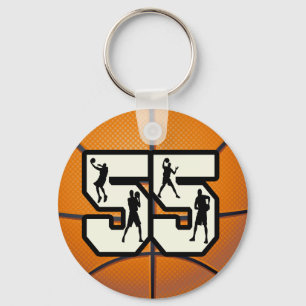 Number 55 Basketball Key Ring
