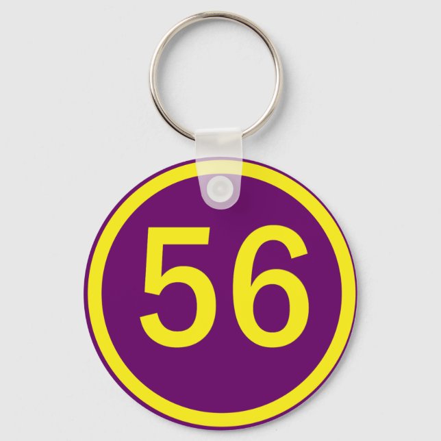number, 56, in a circle key ring (Front)
