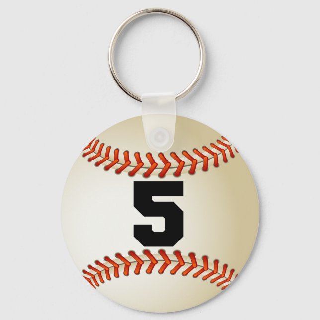 Number 5 Baseball Key Ring (Front)