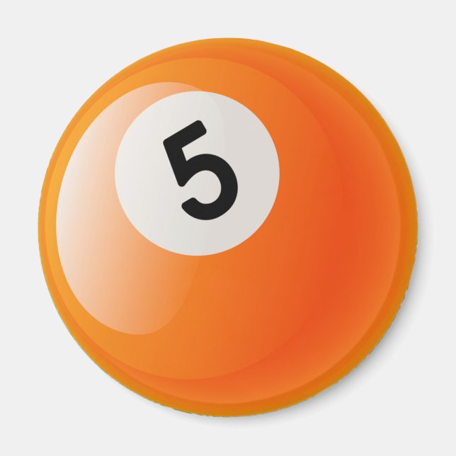 NUMBER 5 BILLIARDS BALL MAGNET (Front)